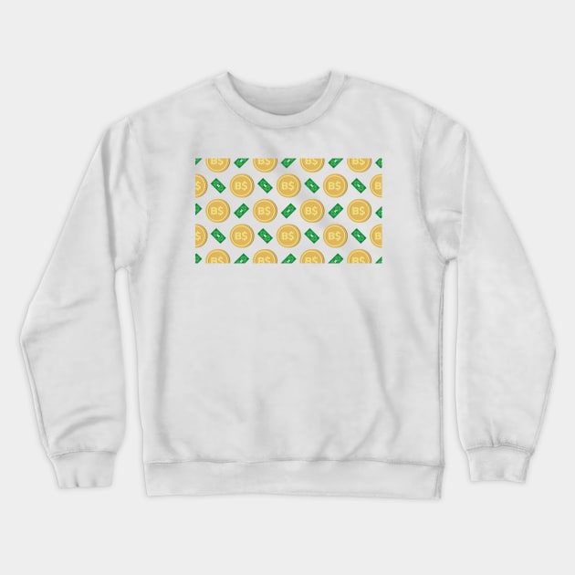 Bahamas's Bahamian Dollar B$ code BSD banknote and coin pattern wallpaper Crewneck Sweatshirt by FOGSJ